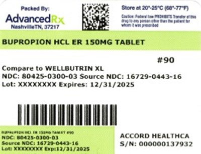 label 3 - Bupropion HCL ER 150mg 80425 0300 03